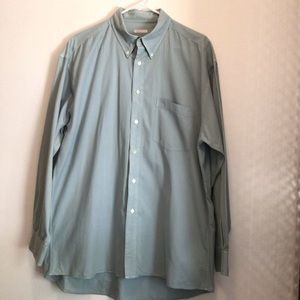 Halogen men’s mint green long sleeves button up shirt size medium 100%cotton